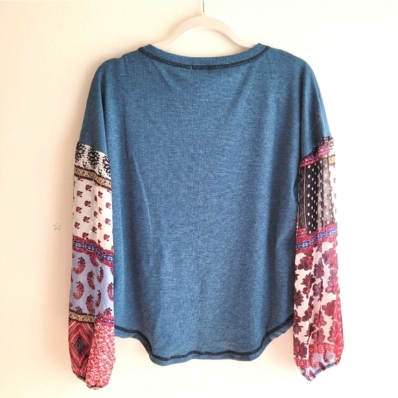 NWT Baea blue boho blouse size 2X - Picture 2 of 7